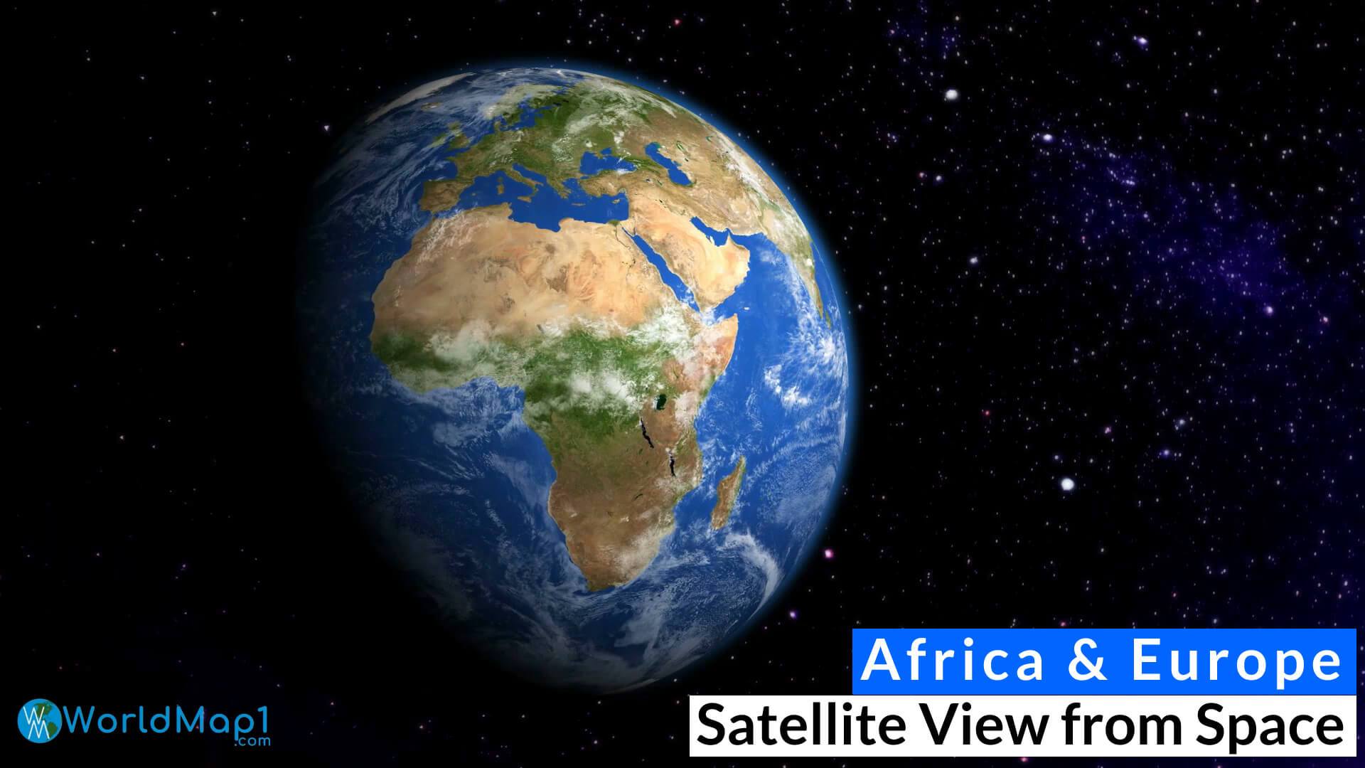 Africa and Europe Satellite Image